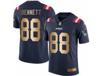 Men's Nike New England Patriots #88 Martellus Bennett Limited Navy Gold Rush NFL Jersey