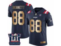 Men's Nike New England Patriots #88 Martellus Bennett Limited Navy Gold Rush Super Bowl LI Champions NFL Jersey