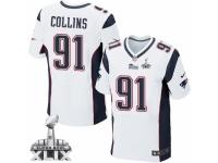 Men's Nike New England Patriots #91 Jamie Collins Elite White Super Bowl XLIX NFL Jersey