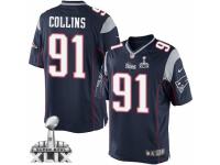 Men's Nike New England Patriots #91 Jamie Collins Limited Navy Blue Team Color Super Bowl XLIX NFL Jersey