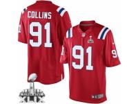 Men's Nike New England Patriots #91 Jamie Collins Limited Red Alternate Super Bowl XLIX NFL Jersey