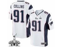 Men's Nike New England Patriots #91 Jamie Collins Limited White Super Bowl XLIX NFL Jersey