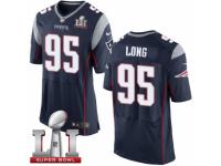 Men's Nike New England Patriots #95 Chris Long Elite Navy Blue Team Color Super Bowl LI 51 NFL Jersey