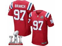 Men's Nike New England Patriots #97 Alan Branch Elite Red Alternate Super Bowl LI 51 NFL Jersey