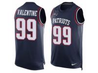 Men's Nike New England Patriots #99 Vincent Valentine Navy Blue Player Name & Number Tank Top NFL Jersey