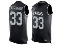 Men's Nike Oakland Raiders #33 DeAndre Washington Black Player Name & Number Tank Top NFL Jersey