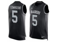 Men's Nike Oakland Raiders #5 Johnny Townsend Black Player Name & Number Tank Top NFL Jersey