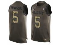 Men's Nike Oakland Raiders #5 Johnny Townsend Green Salute to Service Tank Top NFL Jersey