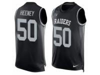 Men's Nike Oakland Raiders #50 Ben Heeney Black Player Name & Number Tank Top NFL Jersey