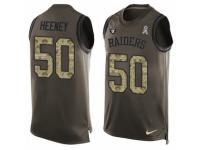 Men's Nike Oakland Raiders #50 Ben Heeney Green Salute to Service Tank Top NFL Jersey