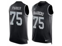 Men's Nike Oakland Raiders #75 Brandon Parker Black Player Name & Number Tank Top NFL Jersey