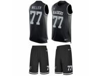 Men's Nike Oakland Raiders #77 Kolton Miller Black Tank Top Suit NFL Jersey