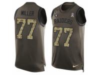 Men's Nike Oakland Raiders #77 Kolton Miller Green Salute to Service Tank Top NFL Jersey