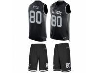 Men's Nike Oakland Raiders #80 Jerry Rice Black Tank Top Suit NFL Jersey