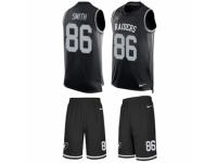 Men's Nike Oakland Raiders #86 Lee Smith Black Tank Top Suit NFL Jersey