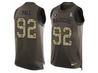 Men's Nike Oakland Raiders #92 P.J. Hall Green Salute to Service Tank Top NFL Jersey