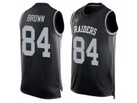 Men's Oakland Raiders #84 Antonio Brown Black Player Name & Number Tank Top Football Jersey