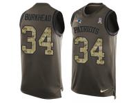 Men's Rex Burkhead #34 Nike Green Jersey - NFL New England Patriots Salute to Service Tank Top