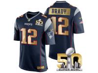 Men's Superbowl 50 New England Patriots #12 Tom Brady Team Color Jersey