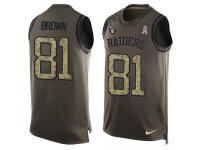 Men's Tim Brown #81 Nike Green Jersey - NFL Oakland Raiders Salute to Service Tank Top