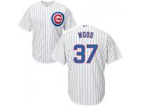 MLB Chicago Cubs #37 Travis Wood Men White Cool Base Jersey