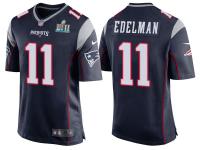 NEW ENGLAND PATRIOTS #11 JULIAN EDELMAN NAVY SUPER BOWL LII BOUND GAME JERSEY