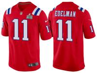 NEW ENGLAND PATRIOTS #11 JULIAN EDELMAN RED SUPER BOWL LII BOUND GAME JERSEY