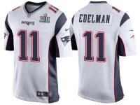 NEW ENGLAND PATRIOTS #11 JULIAN EDELMAN WHITE SUPER BOWL LII BOUND GAME JERSEY