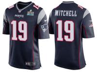 NEW ENGLAND PATRIOTS #19 MALCOLM MITCHELL NAVY SUPER BOWL LII BOUND GAME JERSEY