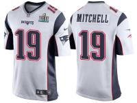 NEW ENGLAND PATRIOTS #19 MALCOLM MITCHELL WHITE SUPER BOWL LII BOUND GAME JERSEY