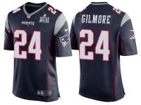 NEW ENGLAND PATRIOTS #24 STEPHON GILMORE NAVY SUPER BOWL LII BOUND GAME JERSEY