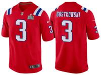 NEW ENGLAND PATRIOTS #3 STEPHEN GOSTKOWSKI RED SUPER BOWL LII BOUND GAME JERSEY