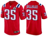 NEW ENGLAND PATRIOTS #35 MIKE GILLISLEE RED SUPER BOWL LII BOUND GAME JERSEY