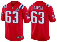 NEW ENGLAND PATRIOTS #63 ANTONIO GARCIA RED SUPER BOWL LII BOUND GAME JERSEY