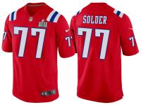 NEW ENGLAND PATRIOTS #77 NATE SOLDER RED SUPER BOWL LII BOUND GAME JERSEY