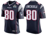 NEW ENGLAND PATRIOTS #80 DANNY AMENDOLA NAVY SUPER BOWL LII BOUND GAME JERSEY