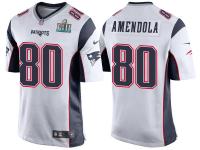 NEW ENGLAND PATRIOTS #80 DANNY AMENDOLA WHITE SUPER BOWL LII BOUND GAME JERSEY