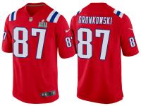 NEW ENGLAND PATRIOTS #87 ROB GRONKOWSKI RED SUPER BOWL LII BOUND GAME JERSEY