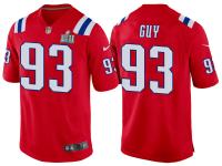 NEW ENGLAND PATRIOTS #93 LAWRENCE GUY RED SUPER BOWL LII BOUND GAME JERSEY