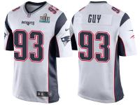 NEW ENGLAND PATRIOTS #93 LAWRENCE GUY WHITE SUPER BOWL LII BOUND GAME JERSEY