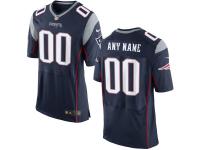 New England Patriots Customized Men's Home Jersey - Navy Blue Nike NFL Elite