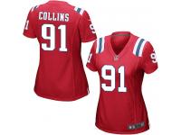 New England Patriots Jamie Collins Women's Alternate Jersey - Red Nike NFL #91 Game