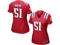 New England Patriots Jerod Mayo Women's Alternate Jersey - Red Nike NFL #51 Game