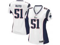 New England Patriots Jerod Mayo Women's Road Jersey - White Nike NFL #51 Game