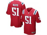 New England Patriots Jerod Mayo Youth Alternate Jersey - Red Nike NFL #51 Game