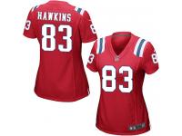 New England Patriots Lavelle Hawkins Women's Alternate Jersey - Red Nike NFL #83 Game