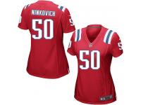 New England Patriots Rob Ninkovich Women's Alternate Jersey - Red Nike NFL #50 Game