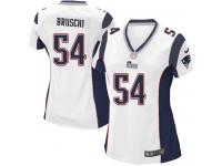 New England Patriots Tedy Bruschi Women's Road Jersey - White Nike NFL #54 Game