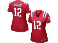 New England Patriots Tom Brady Women's Alternate Jersey - Red Nike NFL #12 Game