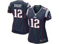 New England Patriots Tom Brady Women's Home Jersey - Navy Blue Nike NFL #12 Game